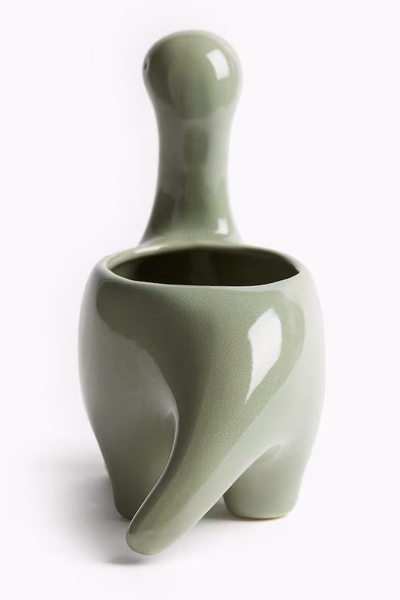 Керамическая глиняная ваза в форме динозавра