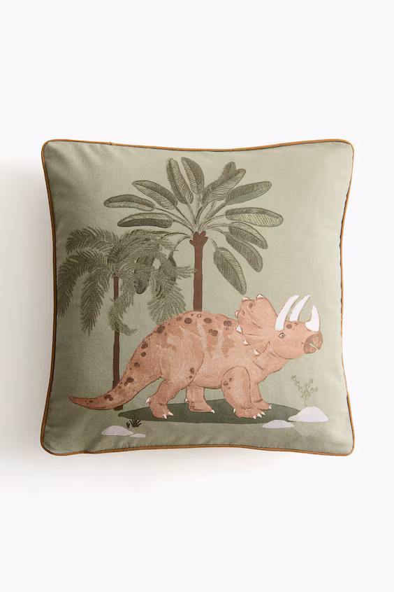 Подушка с принтом из хлопкового холста