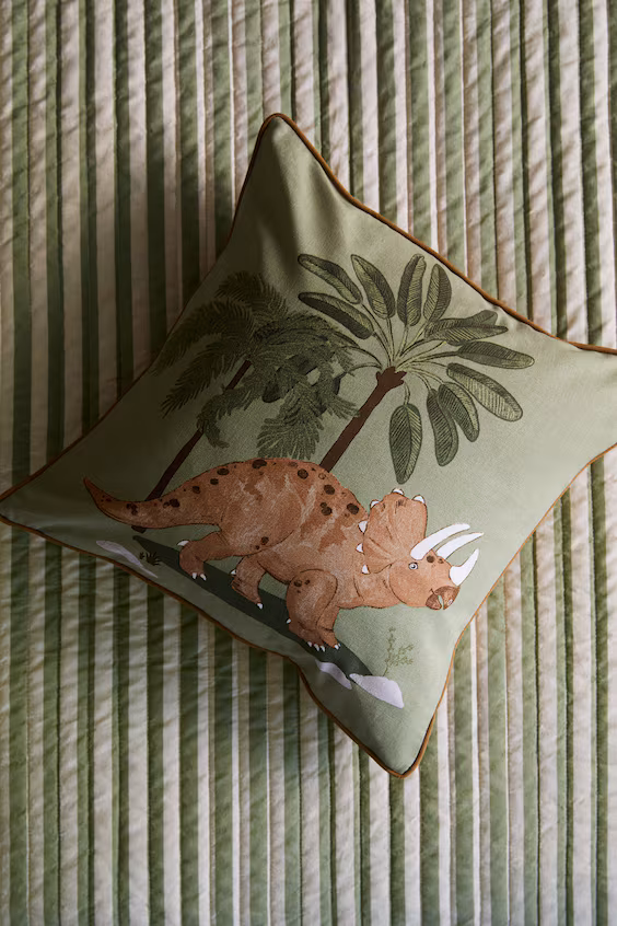 Подушка с принтом из хлопкового холста