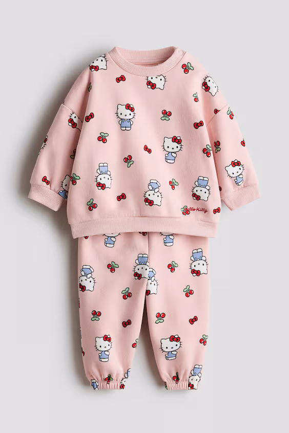 Комплект из 2 предметов из футера с принтом