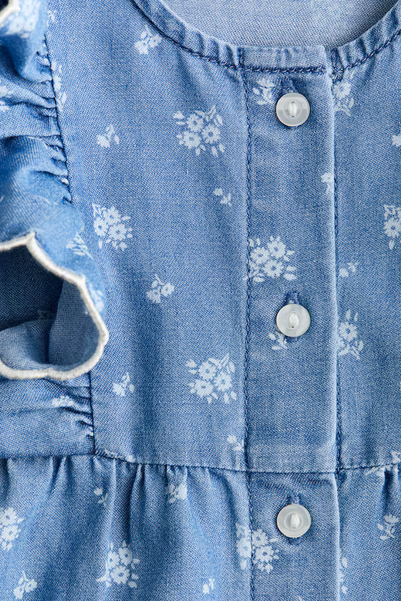 Комбинезон из принтованного денима