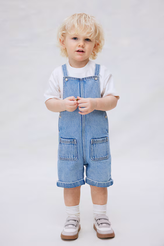 Джинсовые сарафан-шорты