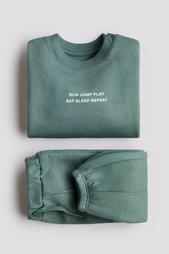 Комплект из 2 предметов из футера с принтом