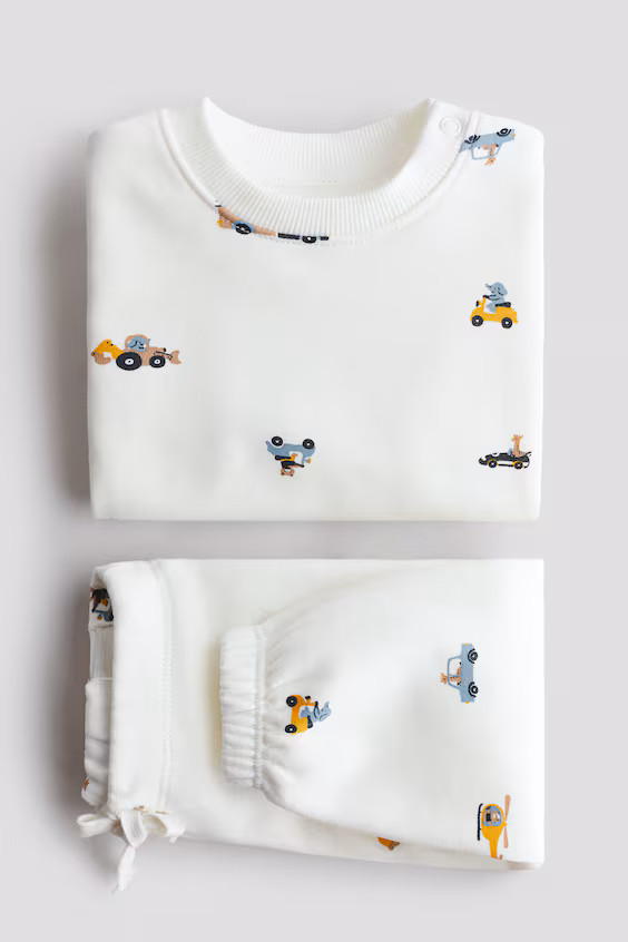 Комплект из 2 предметов из футера с принтом