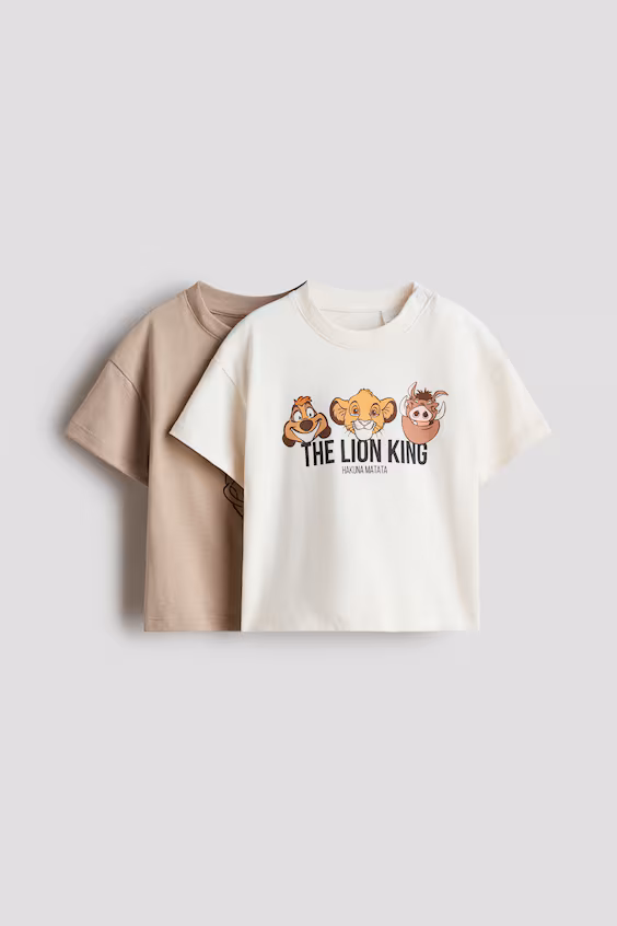 Набор из 2 футболок с принтами