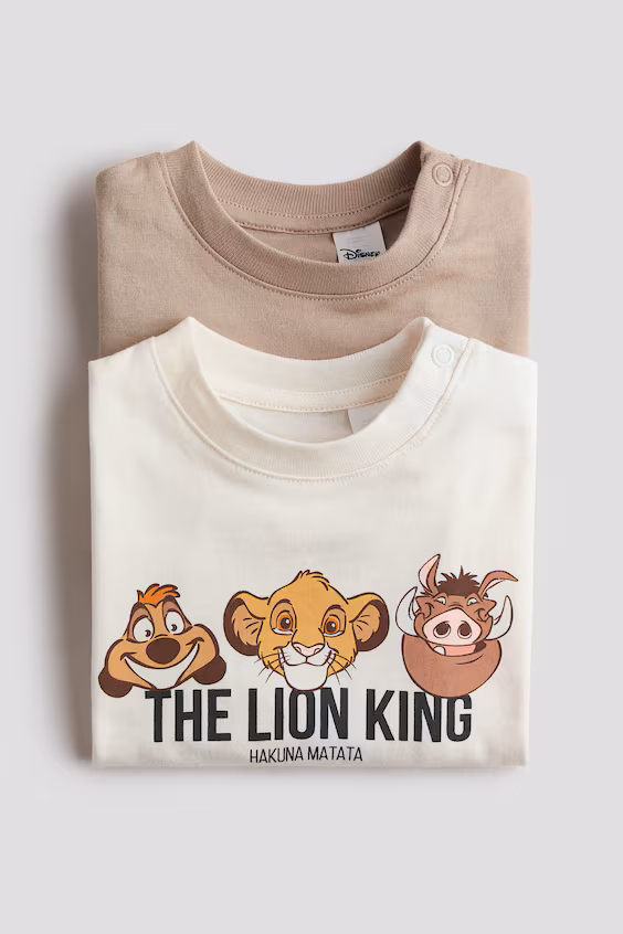 Набор из 2 футболок с принтами