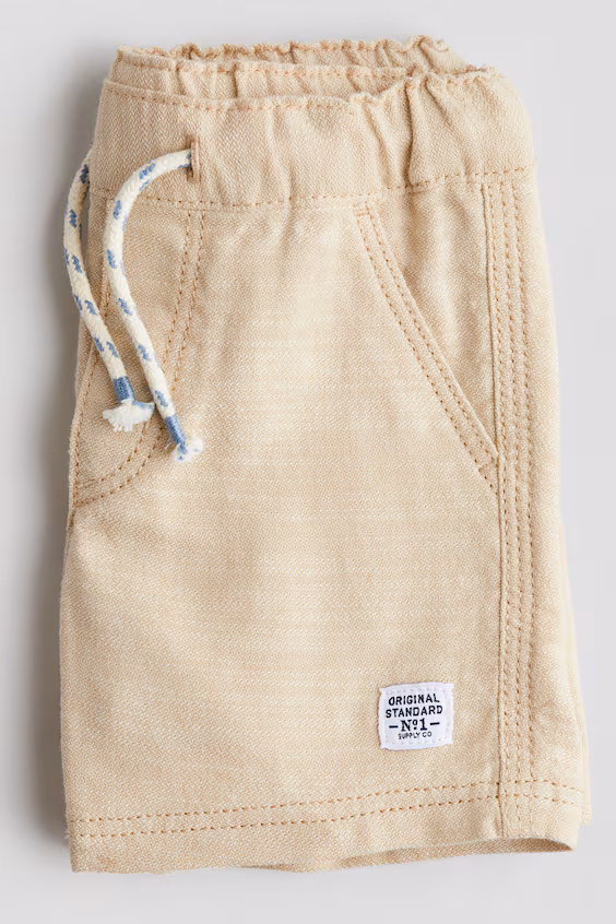 Шорты из хлопкового саржевого полотна