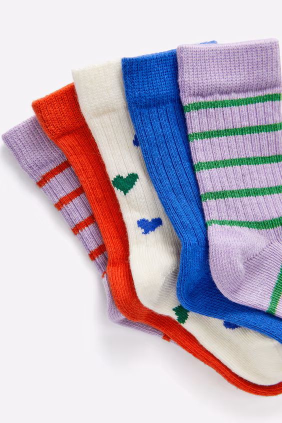 Носки для младенцев из ребристой вязки, 5 пар