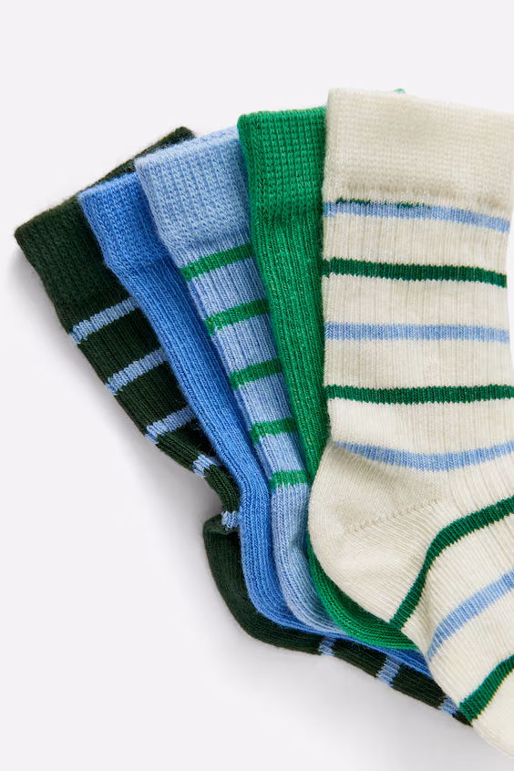 Носки для младенцев из ребристой вязки, 5 пар