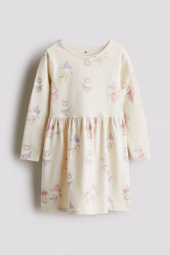 Платье из хлопковой ткани с принтом