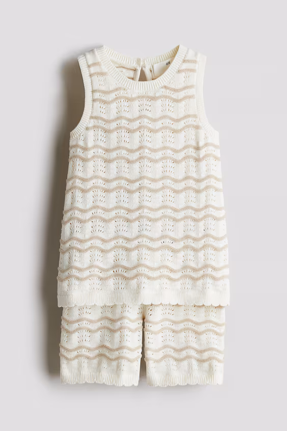 Набор из 2 предметов из ткани с вязаным узором