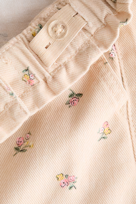 Джинсы широкие прямые с поясом paper bag