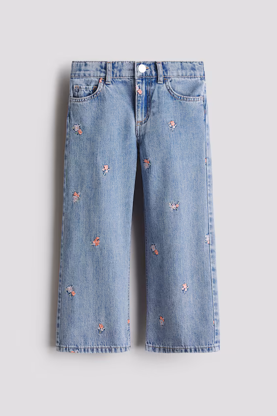 Джинсы свободного кроя с узором