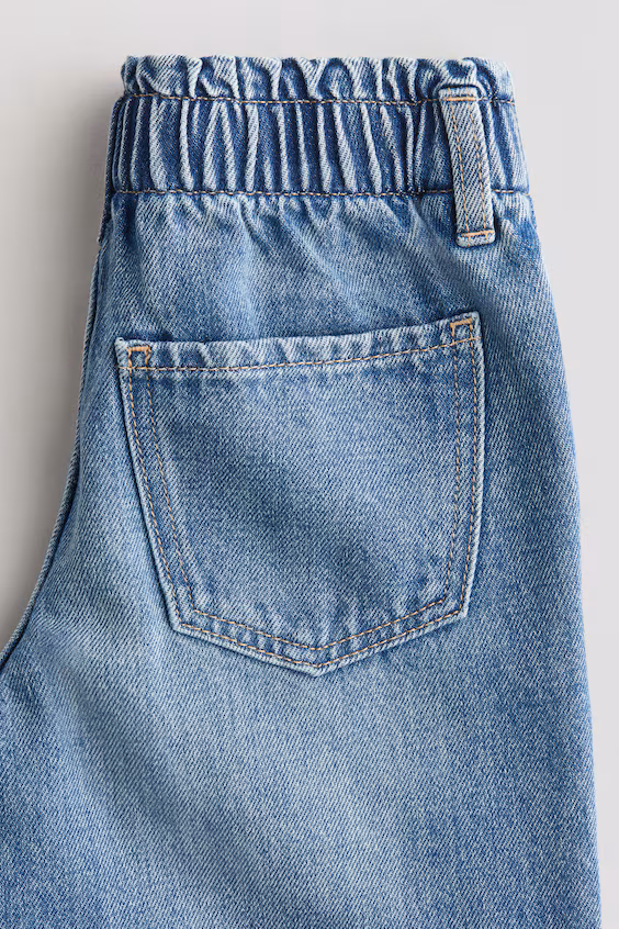 Широкие джинсы с поясом-мешком