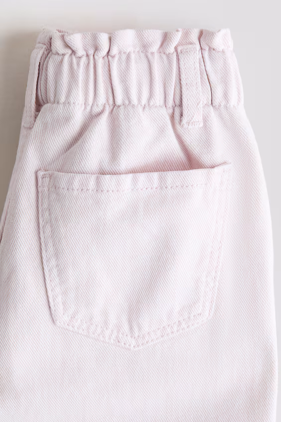 Джинсы с широкими штанинами и поясом-мешком