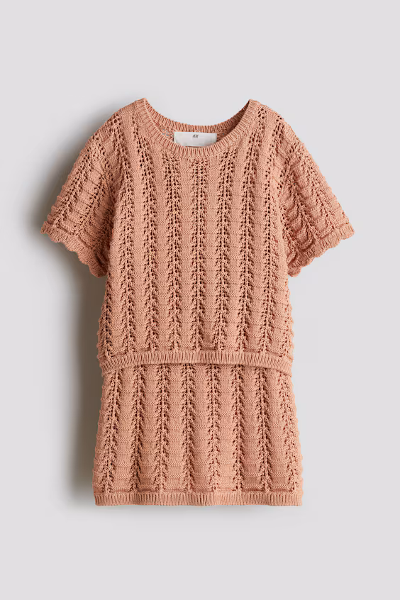 Комплект из 2 предметов из трикотажа с точечным узором