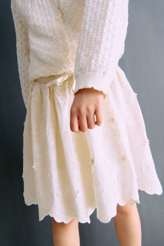 Юбка из хлопка с вышивкой