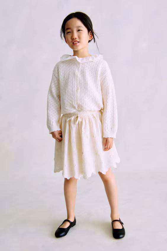 Юбка из хлопка с вышивкой