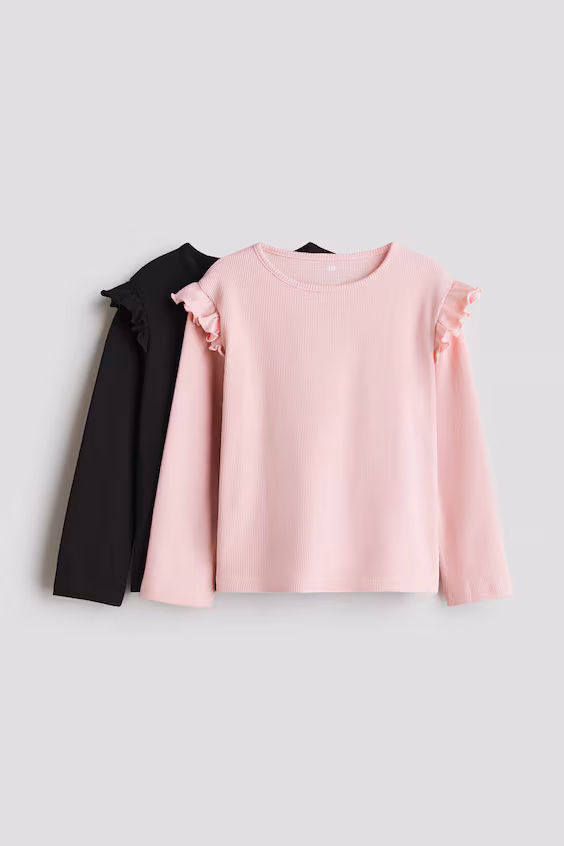 Набор из 2 свитеров из трикотажа с оборками