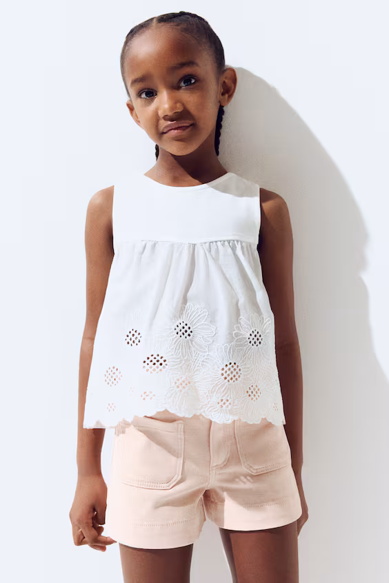 Шорты из хлопкового саржевого полотна