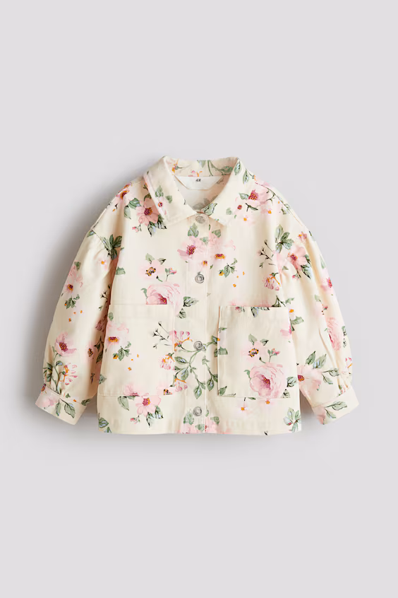 Пальто с принтом на ткани