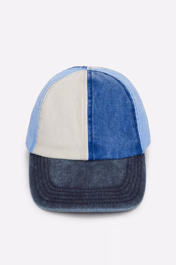 Бейсболка из хлопкового штапеля с цветовыми блоками