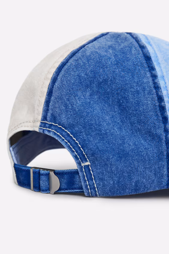 Бейсболка из хлопкового штапеля с цветовыми блоками