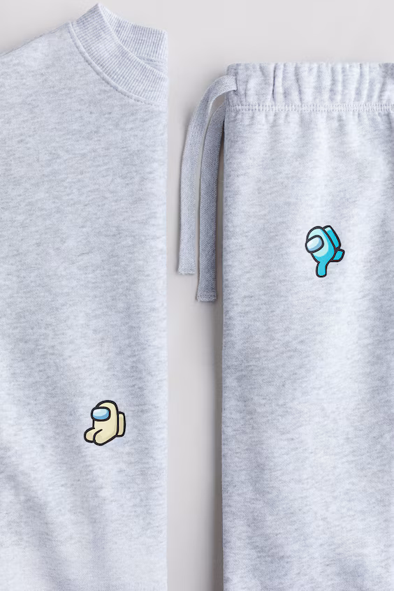 Костюм из 2 предметов в принте флиса