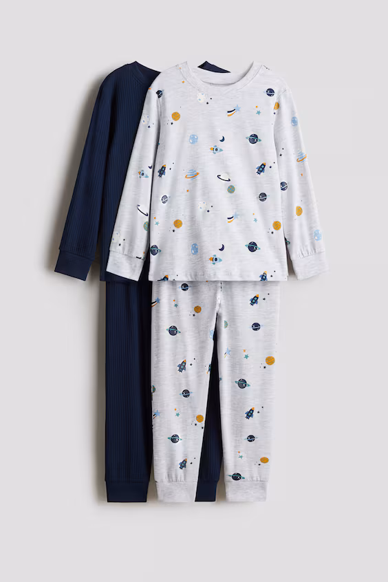 Набор из 2 пижам из хлопка с принтами