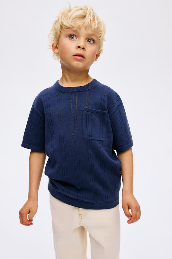 Футболка из хлопкового трикотажа с текстурой