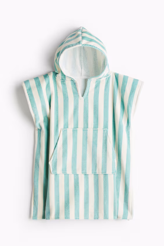 Пляжная полотенце-пончо с капюшоном