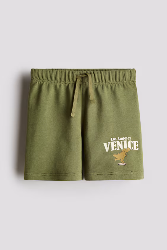 Шорты из толстого трикотажа с принтом h&m