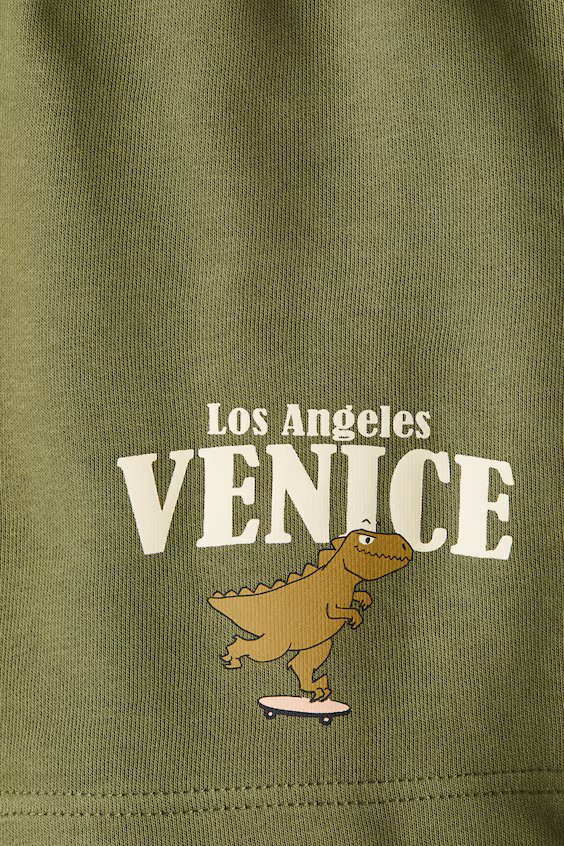 Шорты из толстого трикотажа с принтом h&m