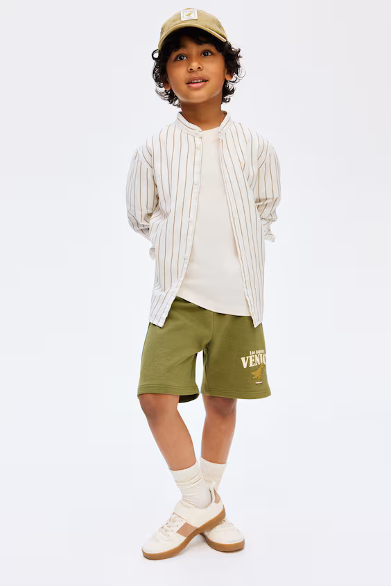 Шорты из толстого трикотажа с принтом h&m