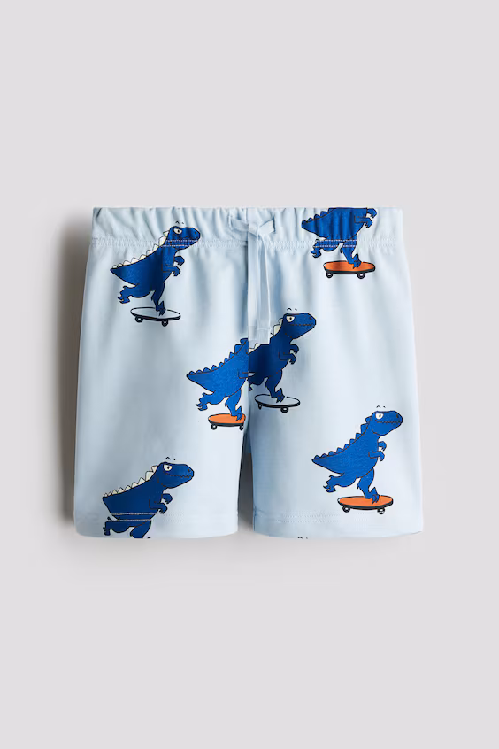 Шорты из хлопкового трикотажа с принтом