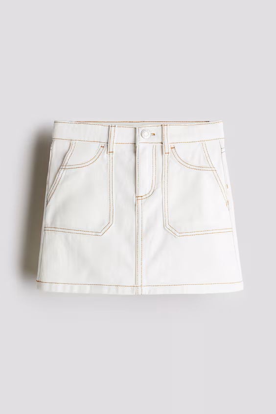 Юбка из хлопкового саржевого полотна