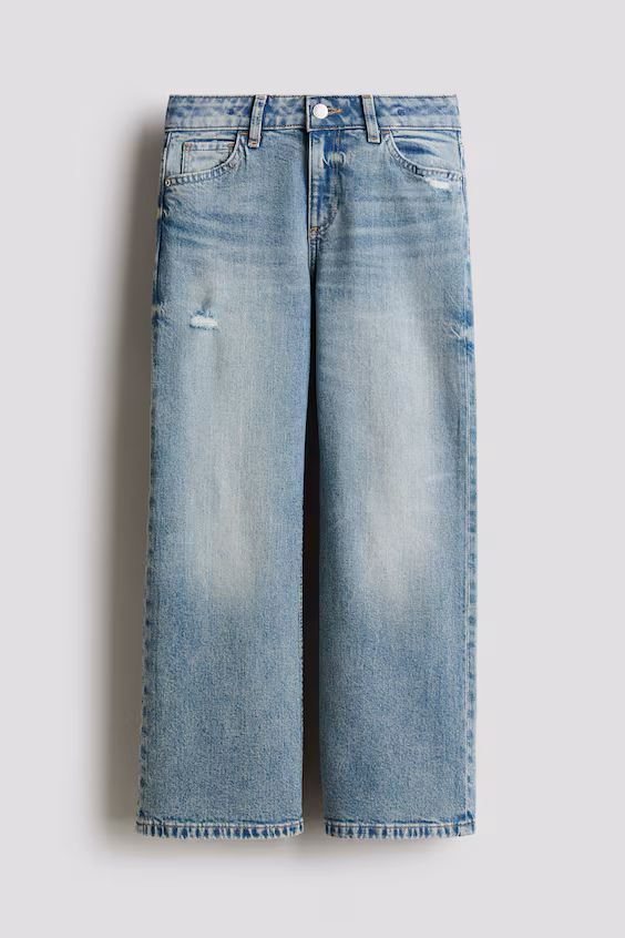 Джинсы свободного кроя с буткатингом