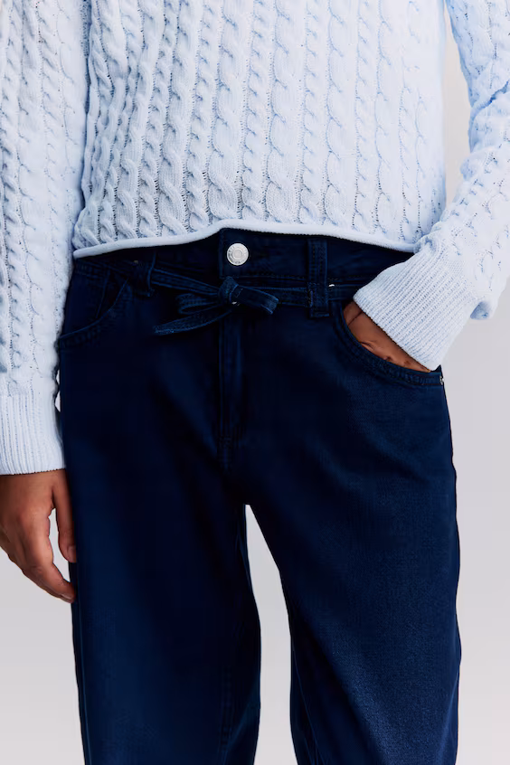 Джинсы свободного кроя с низкой посадкой