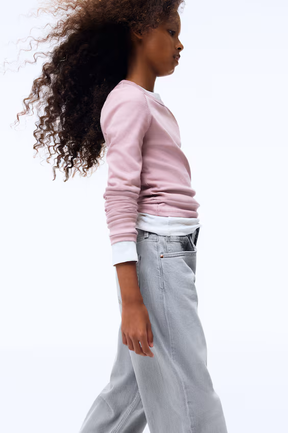 Джинсы с широкими штанинами