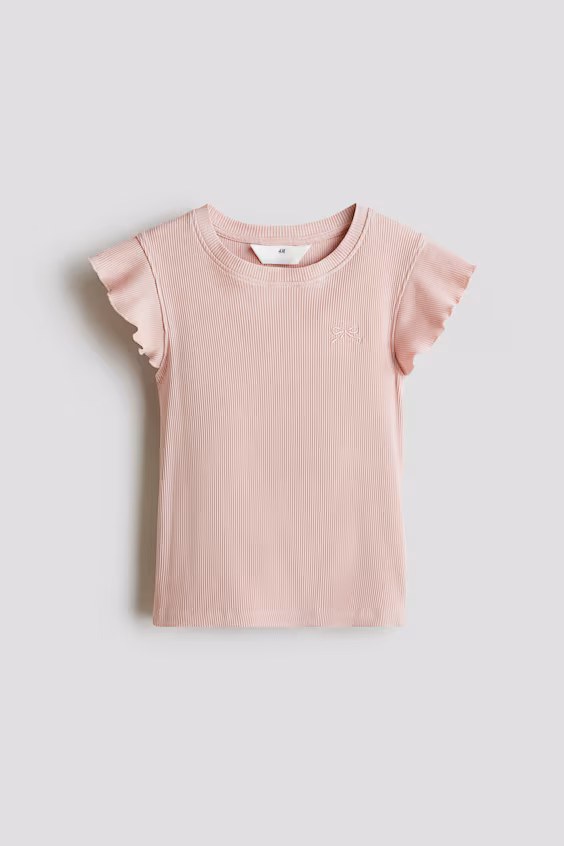 Водолазка в рубчик с рюшами на рукавах h&m