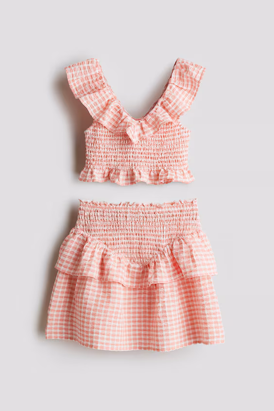 Комплект из 2 предметов из хлопка с оборками