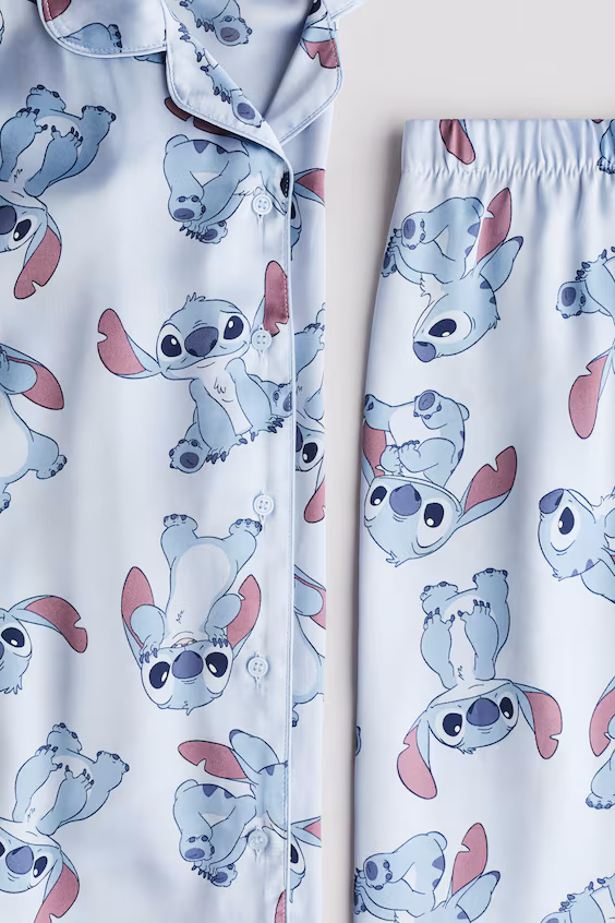 Пижама с принтом из атласа