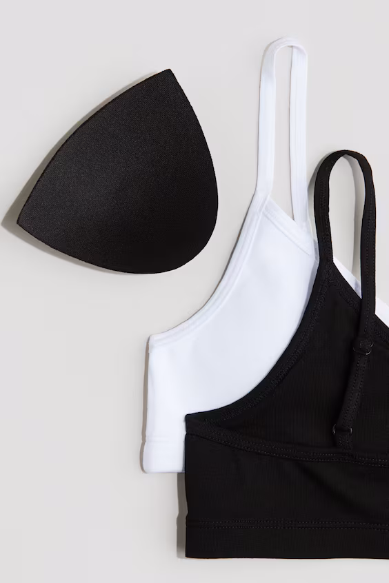 Набор из 2 коротких топов с поролоном