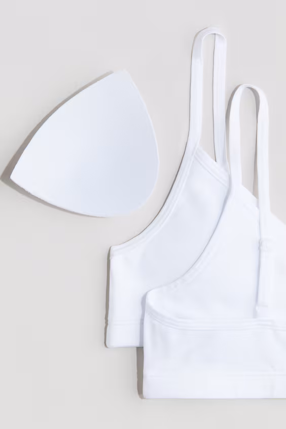 Набор из 2 коротких топов с подкладкой