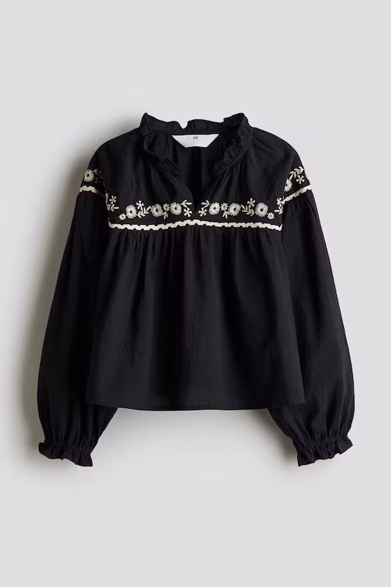 Блуза с вышивкой из хлопка