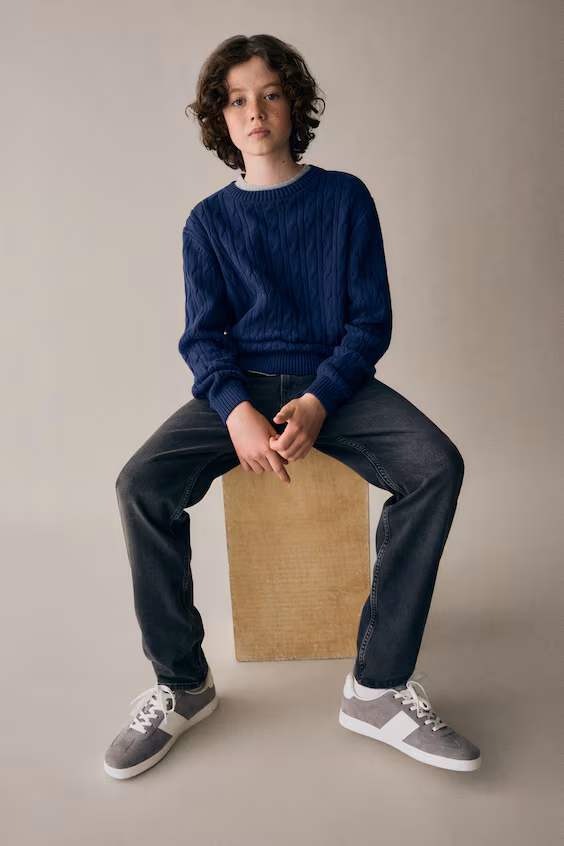 Джинсы relaxed tapered fit h&m