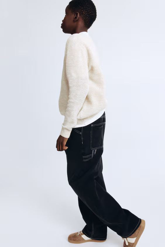 Джинсы в стиле carpenter свободного кроя h&m