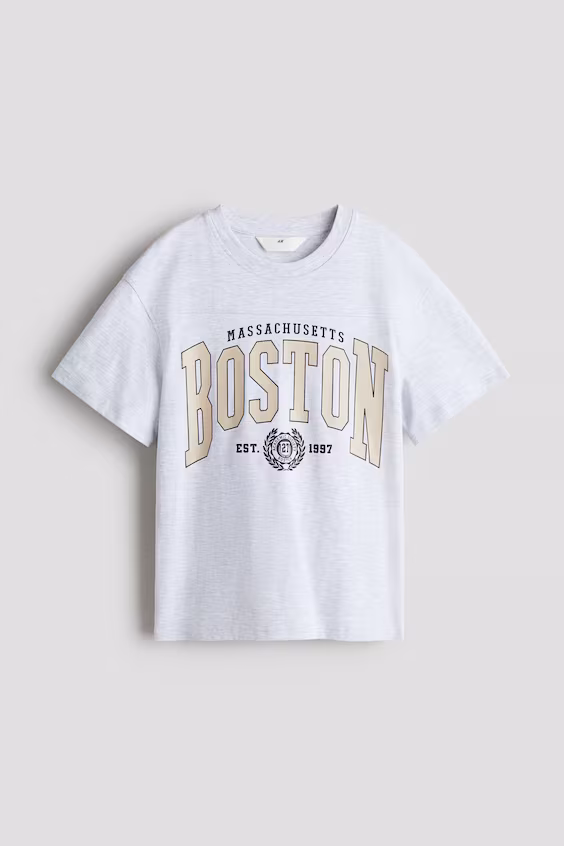 Oversize футболка с принтом h&m