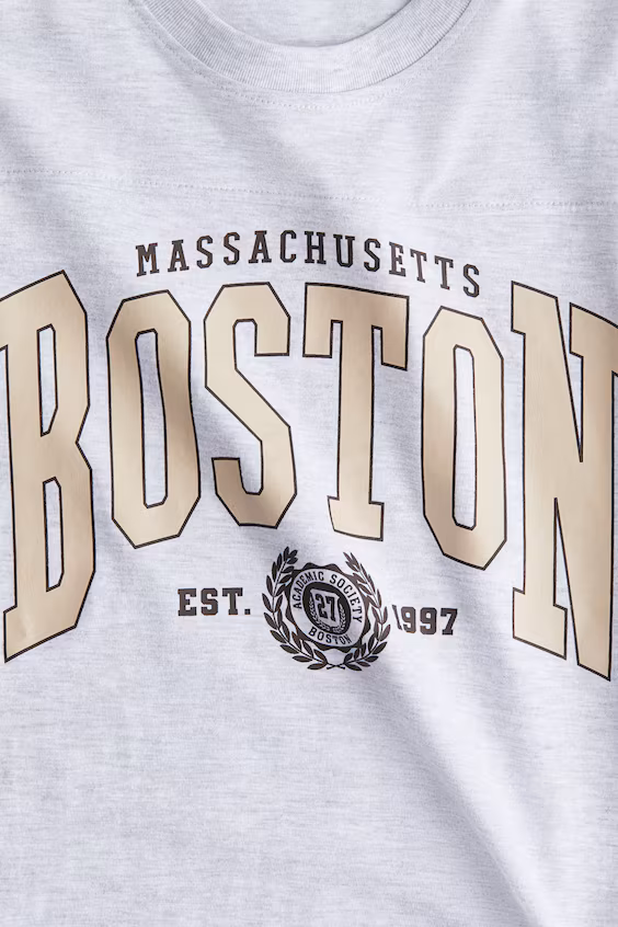 Oversize футболка с принтом h&m