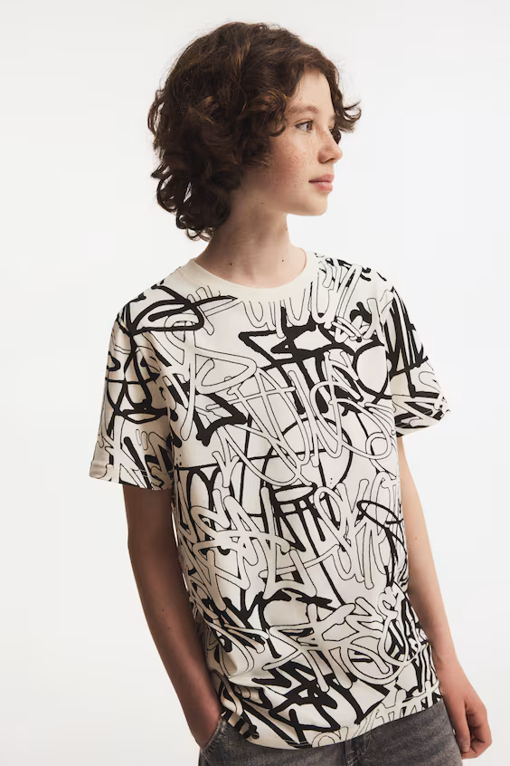 Футболка с принтом из хлопка